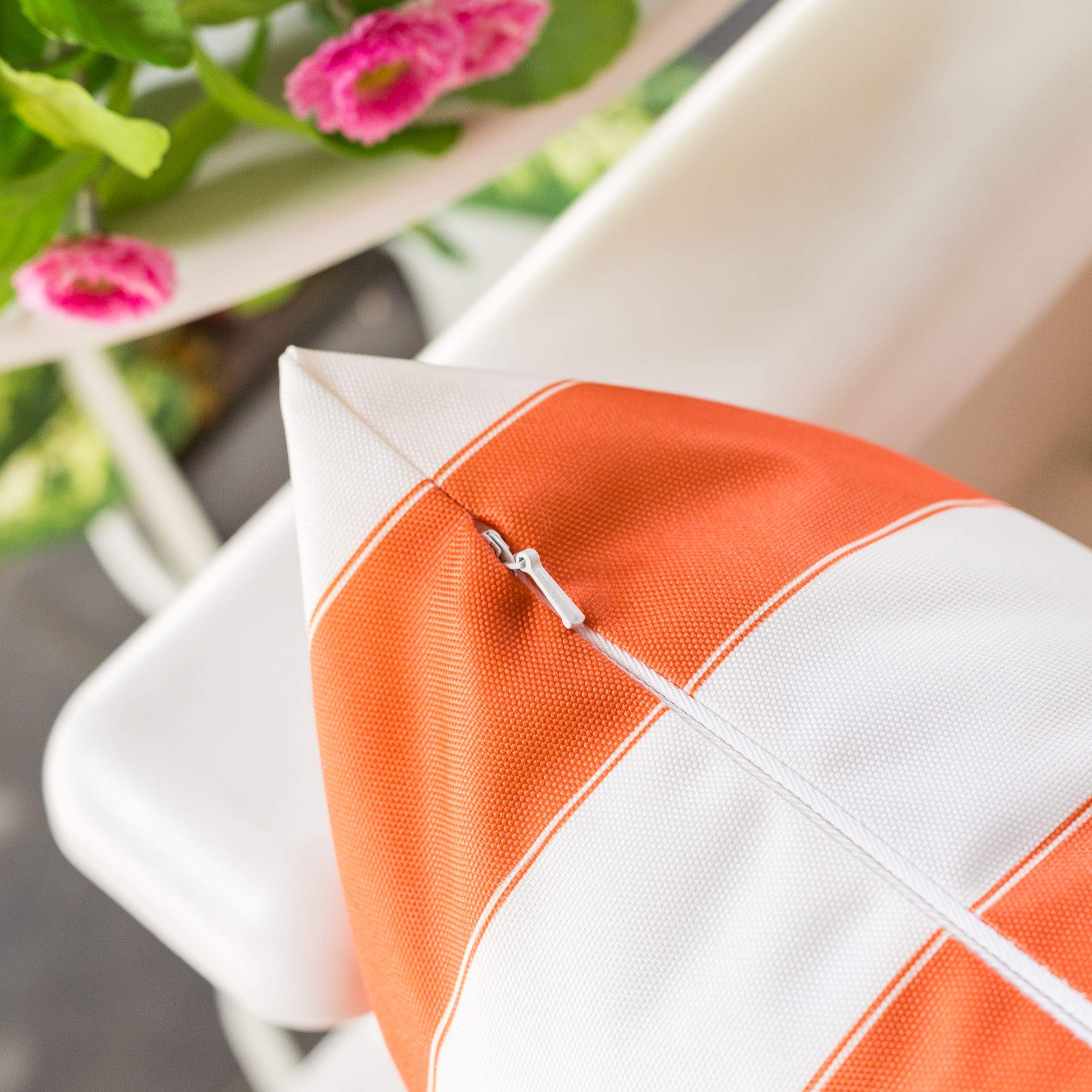 Alt View 4. TinyHomie - Horizon Stripe Pillow 14x20 Outdoor Indoor - Orange.