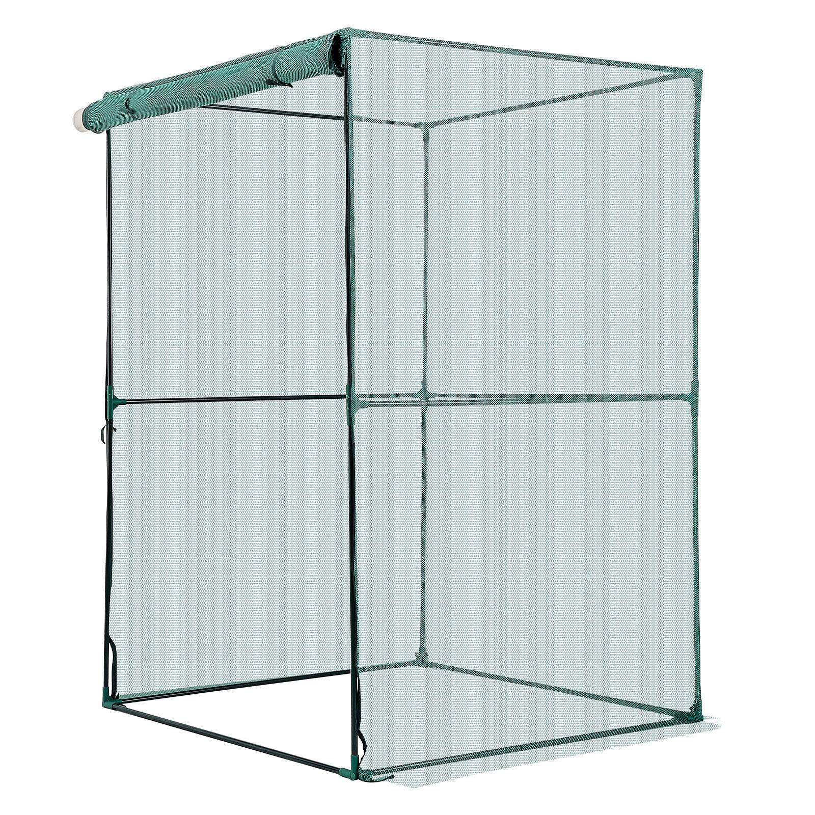 Alt View 4. VEVOR - Crop Cage, 3.9 x 3.9 x 5.9 ft Plant Protection Tent with Zippered Door, Wind-Resistant Tall Crop Cage, Easy to Install - Green + Black.