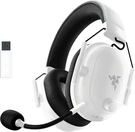 Front. Razer - BlackShark V2 Pro Wireless Over-the-Ear Gaming Headset for PC, Playstation, and Nintendo Switch - White.