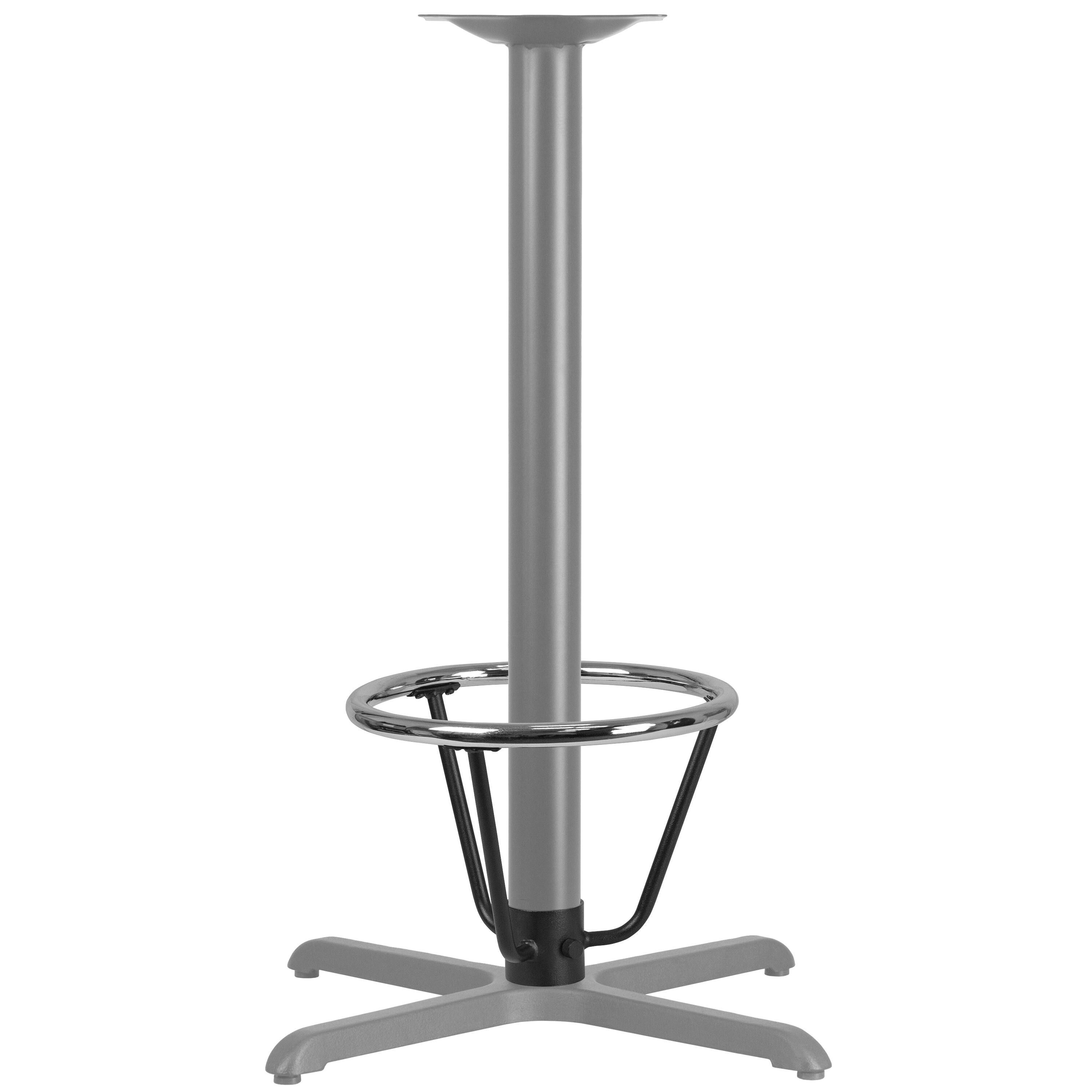 Alt View 2. Emma + Oliver - Bar Height Table Base Foot Ring with 3.25'' Column Ring - 16'' Diameter - Silver.