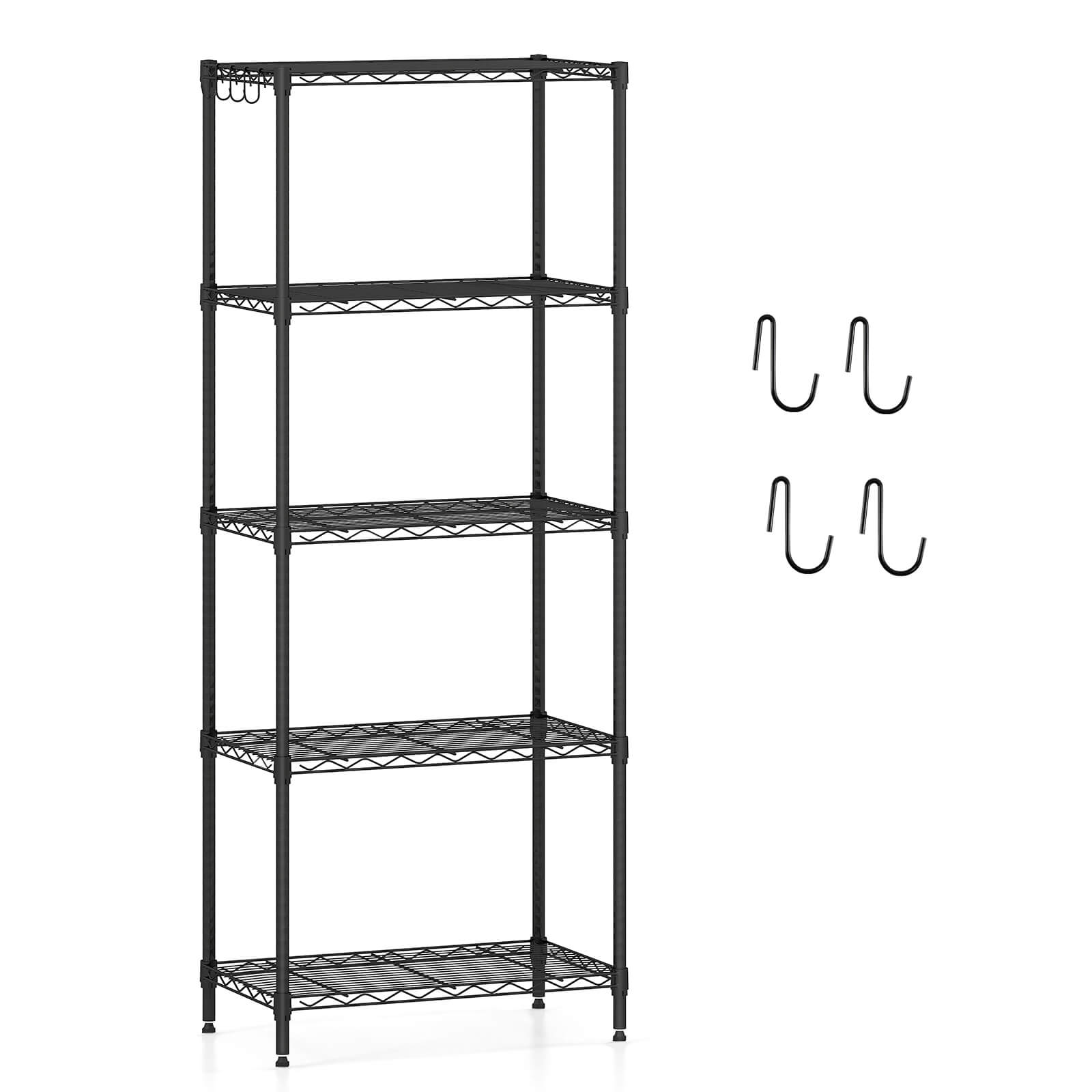 Alt View 9. Costway - Costway 5-Tier Metal Storage Shelving Unit 750 LBS Storage Organizer with V-Shaped Rack - Black.