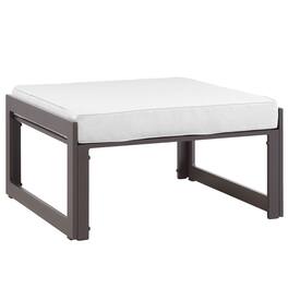 Fortuna Outdoor Patio Ottoman by Modway - Brown White