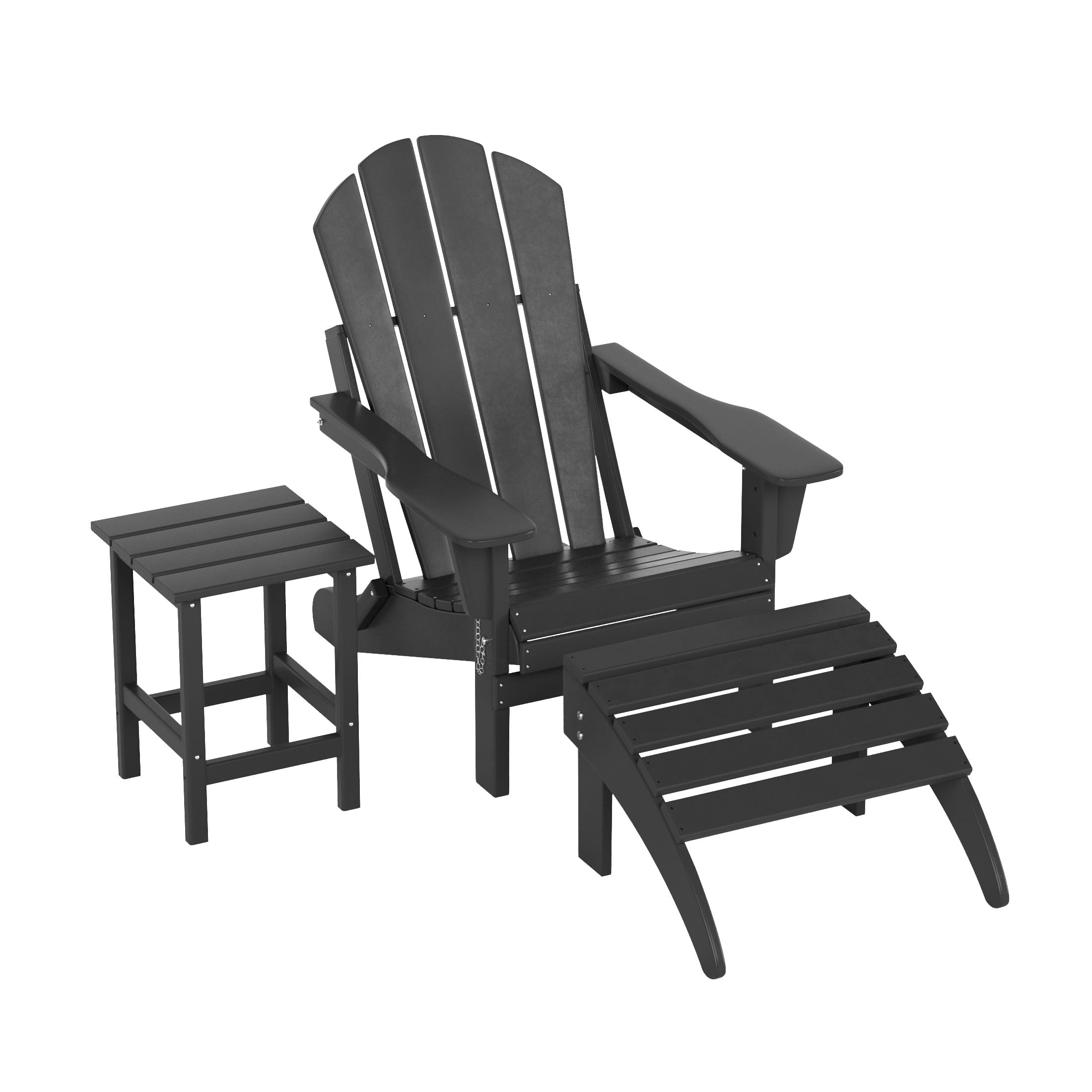 WestinTrends - Malibu 3-Piece set classic Adirondack chair with ottoman and a small coffee table (1 seater) - Gray price history on PriceWatchPro