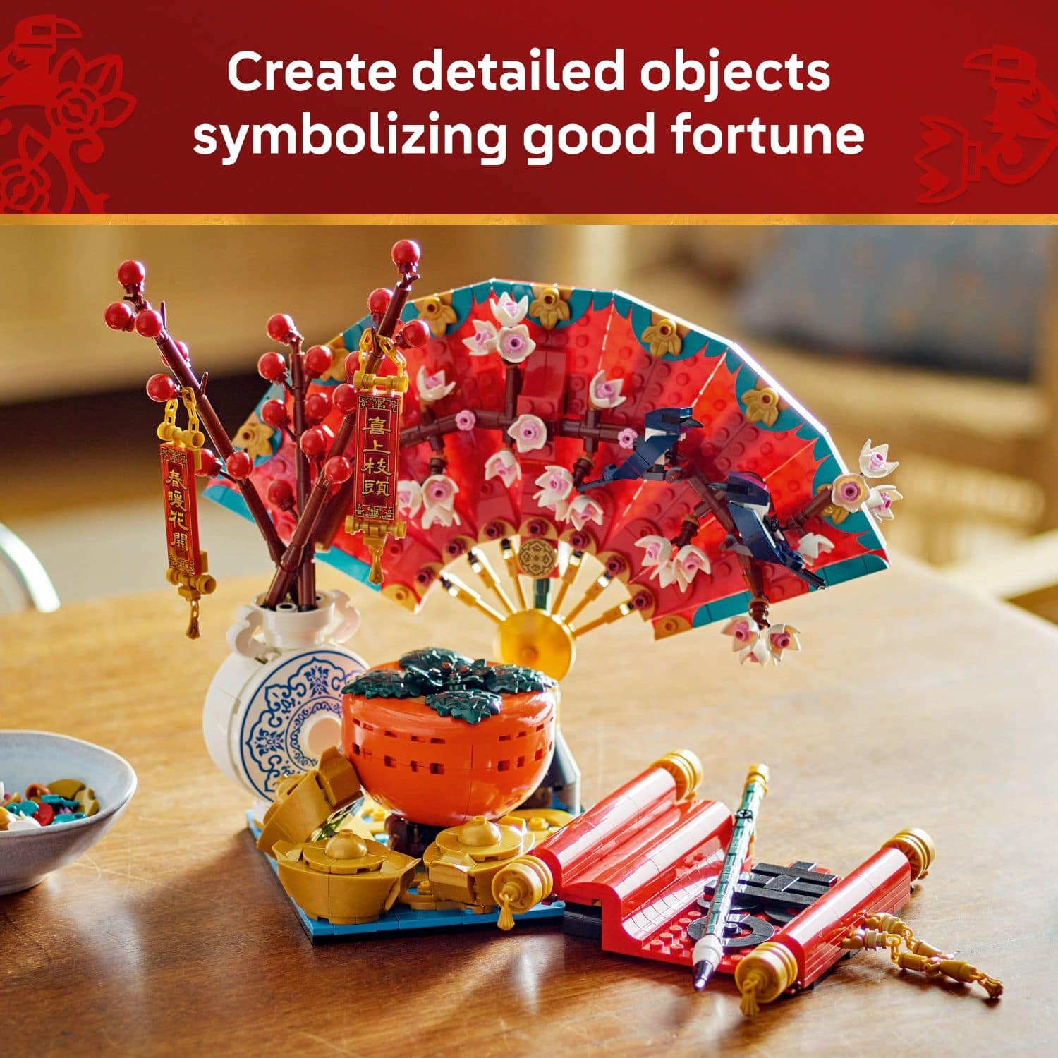Create detailed objects symbolizing good fortune.