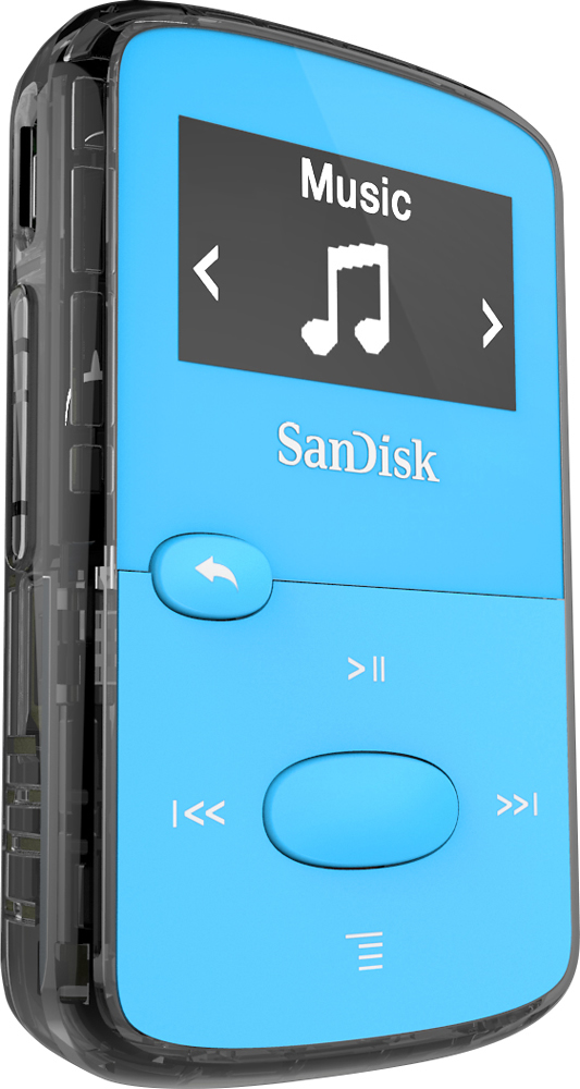Left View: SanDisk - Clip Jam 8GB* MP3 Player - Blue