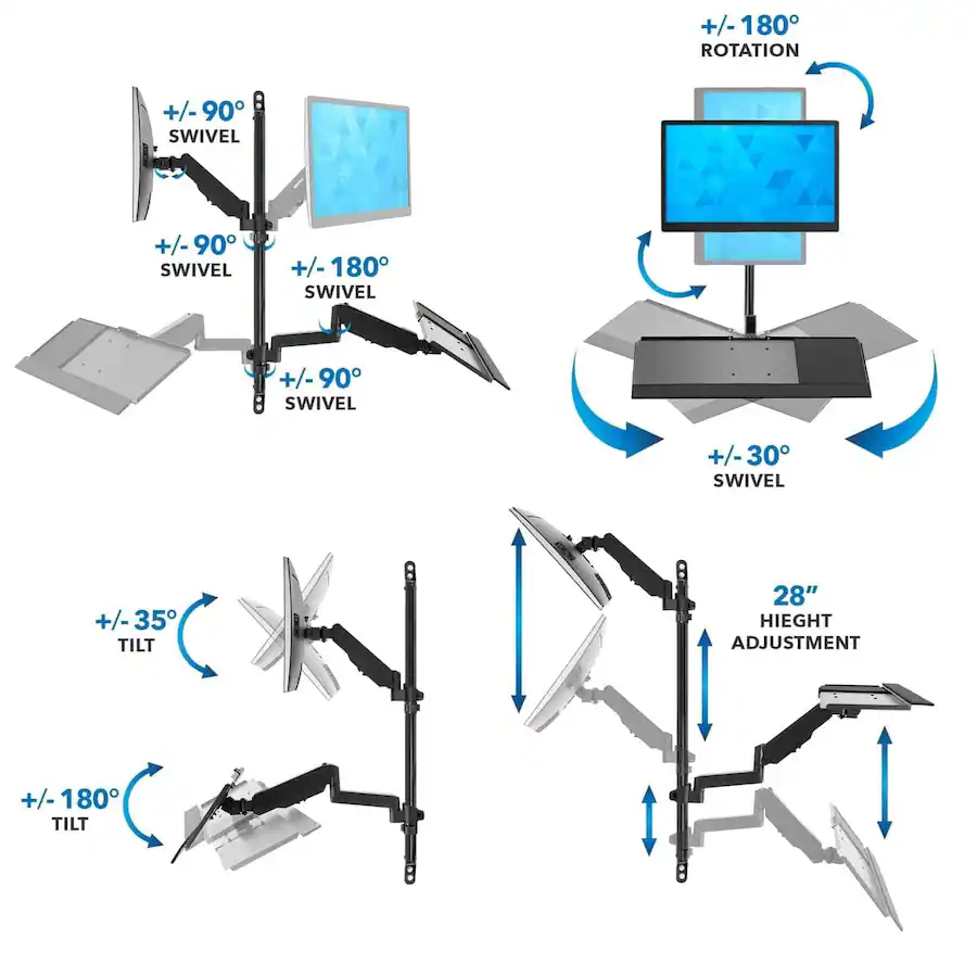 Mount It! Wall‑Mounted Monitor Workstation with Adjustable Height ...
