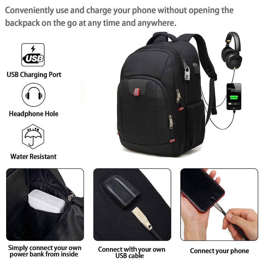 NICHOLAS KLEIN Laptop Backpack For Men Anti theft Business Travel With ...