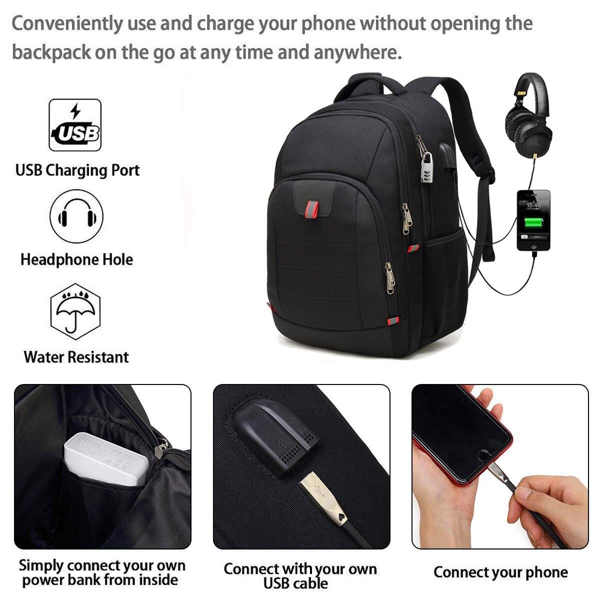 NICHOLAS KLEIN Laptop Backpack For Men Anti theft Business Travel With ...