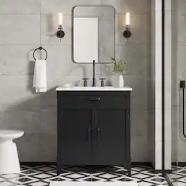 Steamforge Bathroom Vanity Basin Included by Modway - White Black