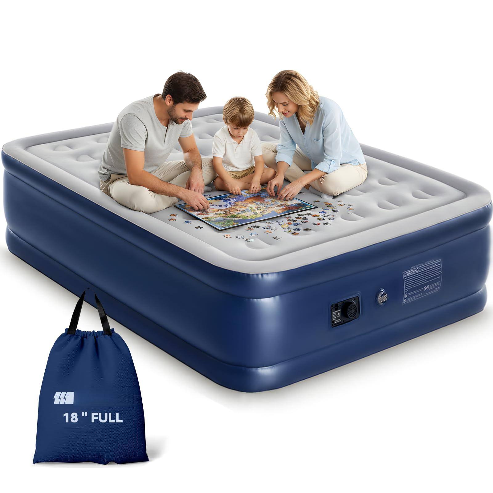 Jadie Link - Air Mattress With Built In Pump 18'' Raised Inflatable Blow Up Bed 3 Mins Quick Self - Default