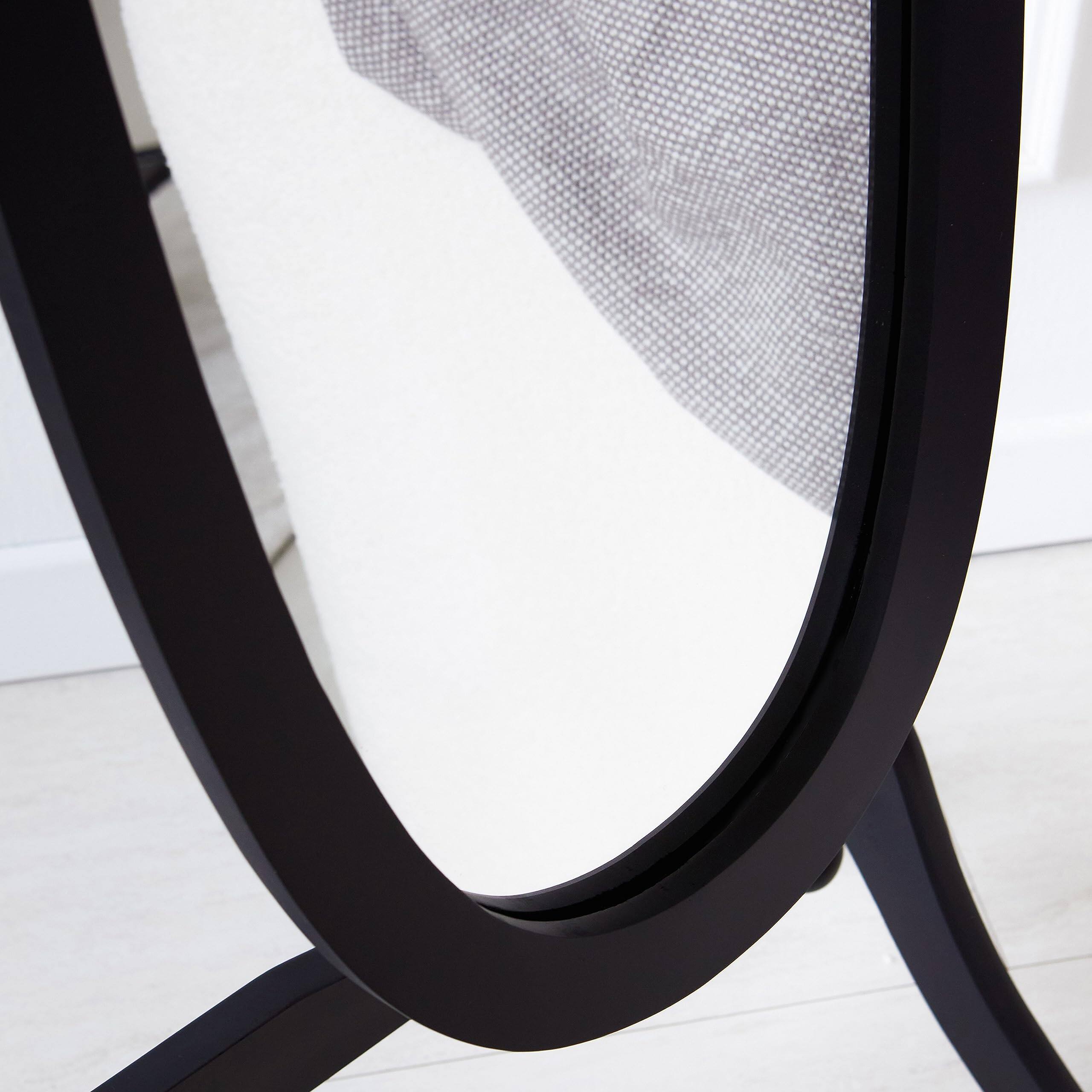 Alt View 3. Hanke - Ashely Wooden Antique Floor Free Standing Mirror traditional Style Oval Dressing Cheval Mirror Bedroom - Black.