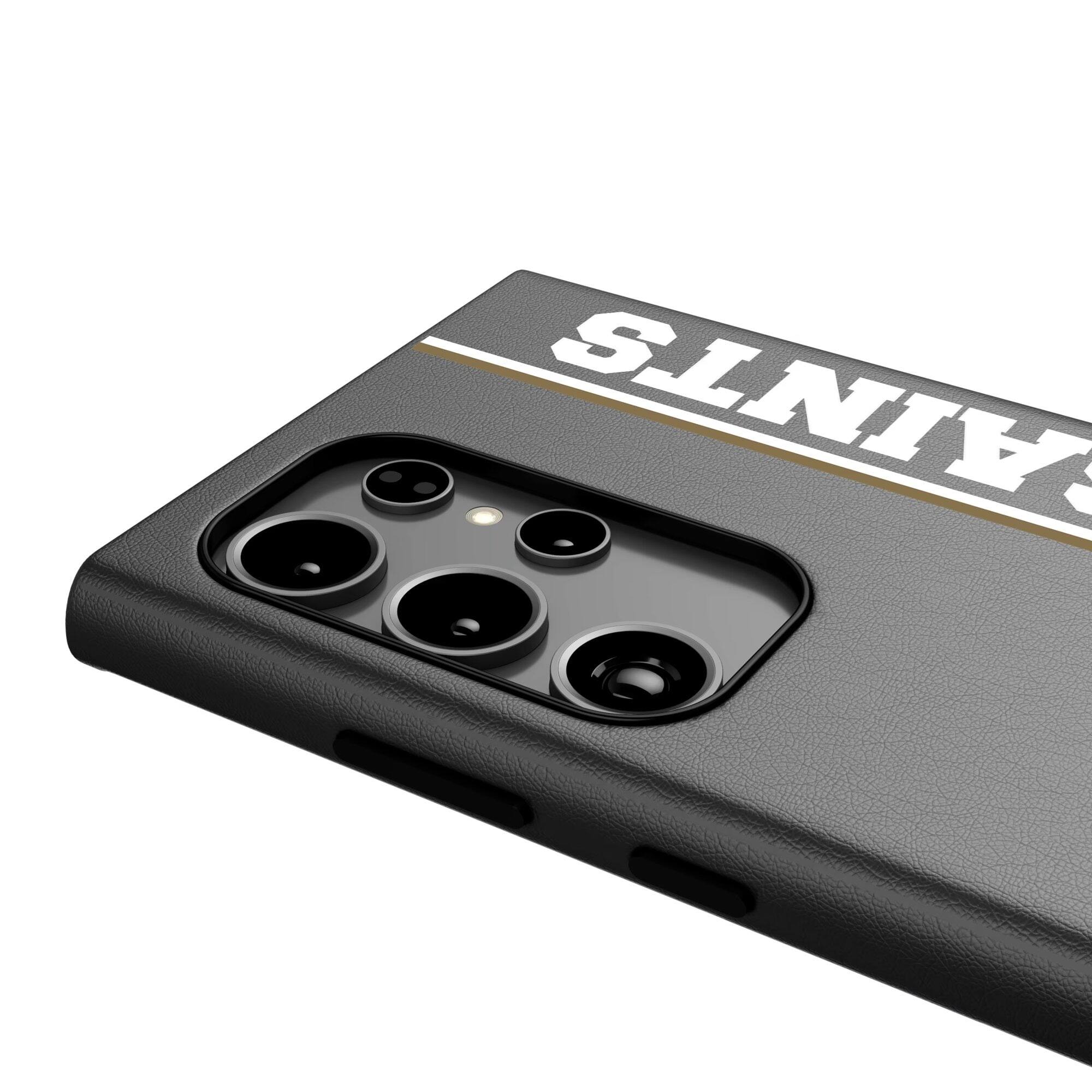 Alt View 2. Keyscaper - New Orleans Saints Galaxy Magnetic Bump Case - S24 Ultra - Black.