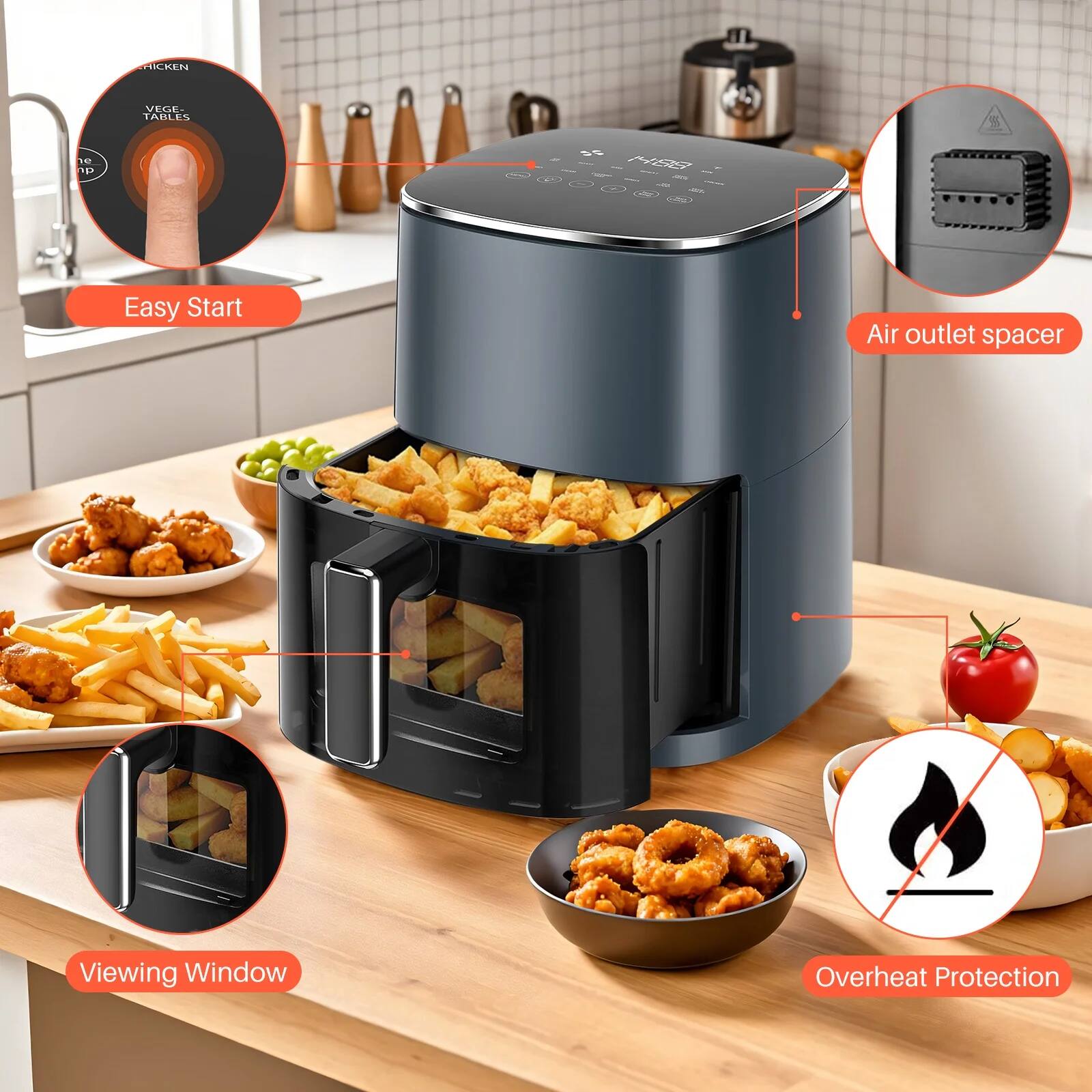 Sweet - 6 QT Air Fryer with 12-in-1 Functions - Thumbnail 4