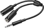 Front. Insignia™ - 3.5mm Stereo Splitter Cable - Black.