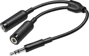 Insignia™ - 3.5mm Stereo Splitter Cable - Black - Front_Zoom
