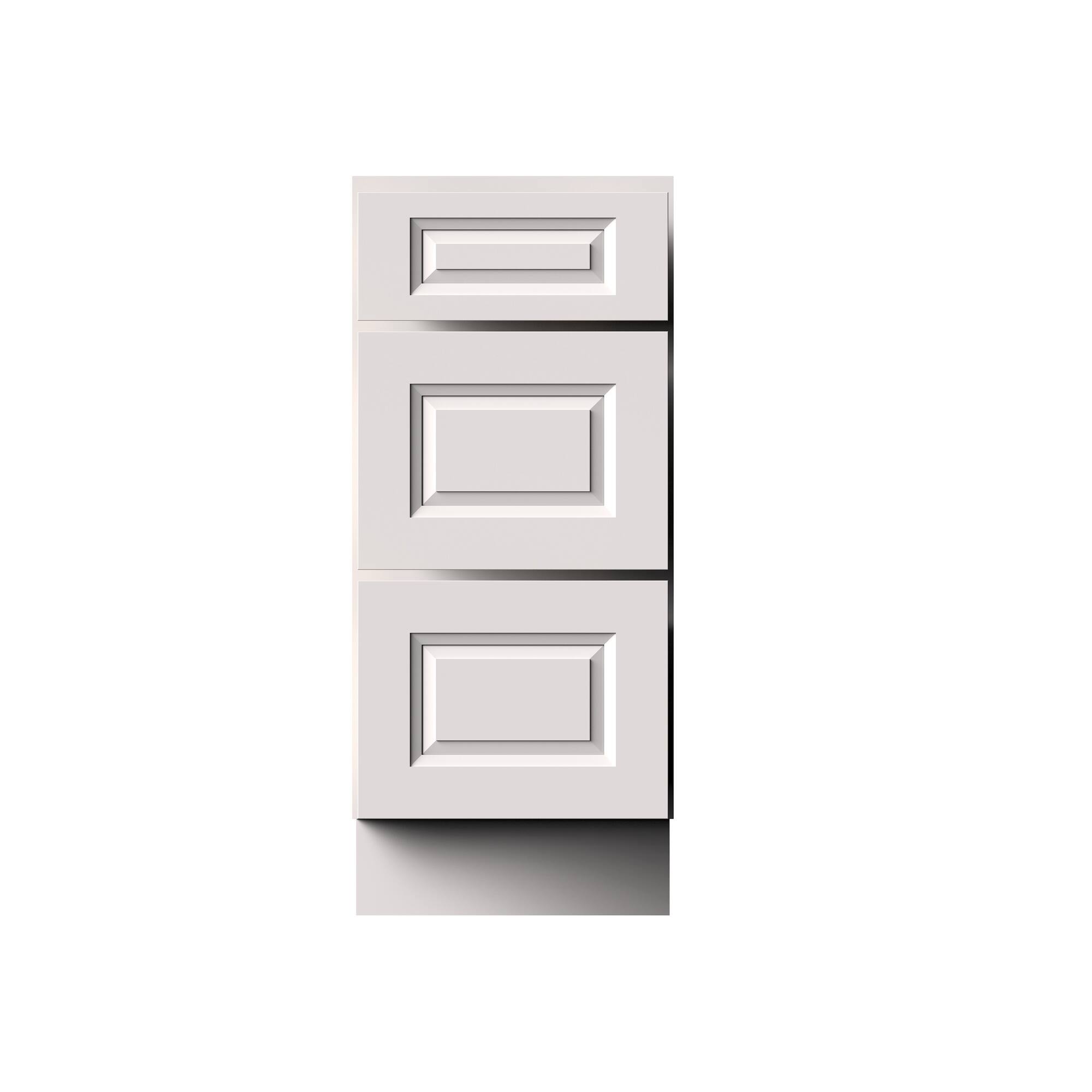 Alt View 1. Boyel Living - 15-in W x 34.5-in H x 24-in D Shaker 3-Drawer Kitchen Base Cabinet with Soft-Close Slides - Glacier White.