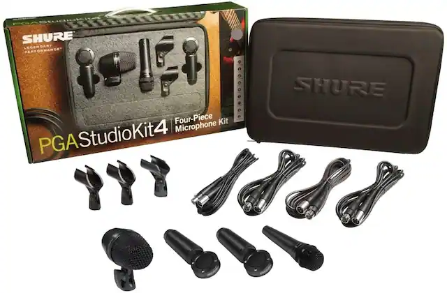 Front. Shure - Shure PGAStudioKit4 Cardioid 4-Piece Microphone System.