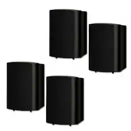 Theater Solutions by Goldwood - TS425ODB Indoor or Outdoor Speakers Weatherproof Mountable 2 Pair Pack - Black