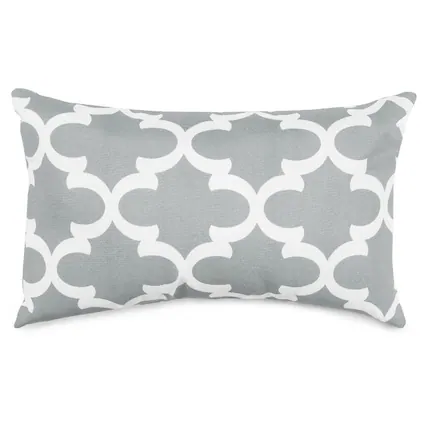 Front. Majestic Home - Pillow 12x20 Trellis Gray - Gray.