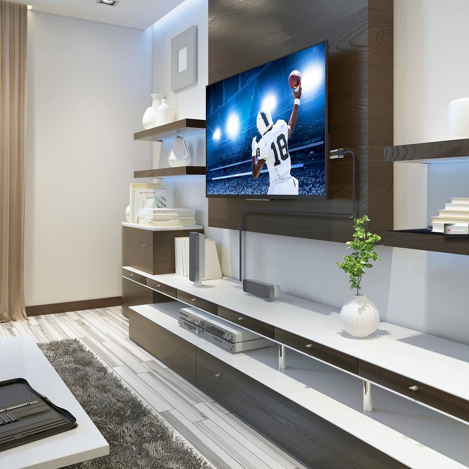 Alt View 4. Monster - M-Series 98.4FT HDMI 2.1 cable supports 8K@60Hz & 4K@120Hz, V-Grip, Duraflex jacket, and premium aluminum connectors. - Gold.