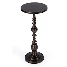 Butler Specialty - Darien Round Pedestal 10"W Side Table - Bronze