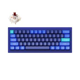 COTTAGE - Q4 Custom Mechanical Qmk via Macro Full Aluminum Hot swappable Gateron G Pro 60 Layout Double Gasket Com - Blue (Gateron G Pro Brown Switch)