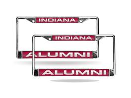 Rico Industries - Indiana Hoosiers Alumni Chrome Metal (Set of 2) Laser Cut License Plate Frames - Multi