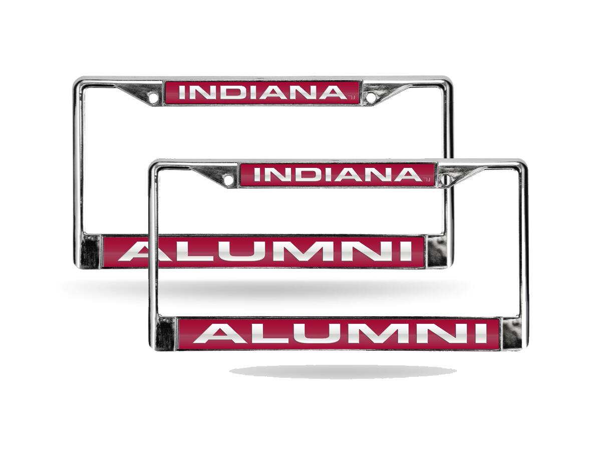 Indiana Hoosiers Alumni Chrome Metal (Set of 2) Laser Cut License Plate Frames