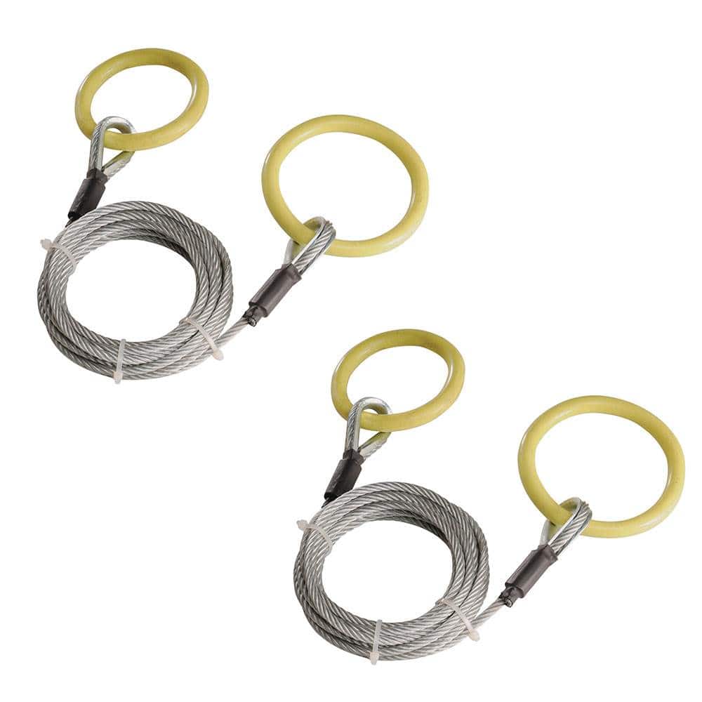 Timber Tuff - ATV and UTV Heavy Duty Log Lumber Choker Cable w/ Tow Rings (2 Pack)