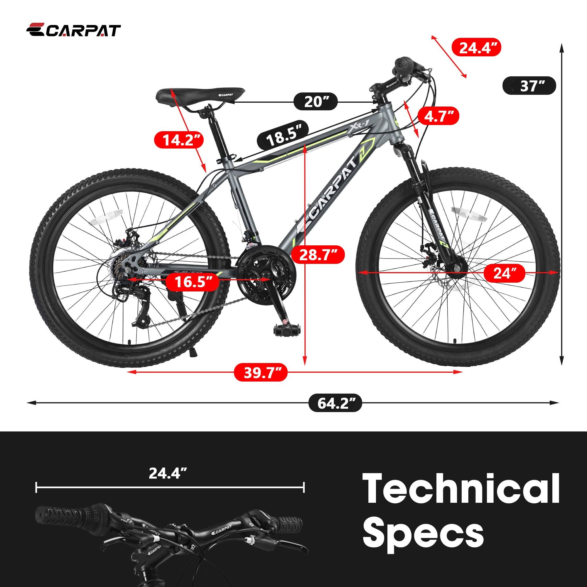 CARPAT  
24.4" m 14.2" 16.5" 20" 18.5" / CARPAT2  
28.7" 4.7" 37" 24" 39.7" 64.2" 24.4"  
Technical Specs