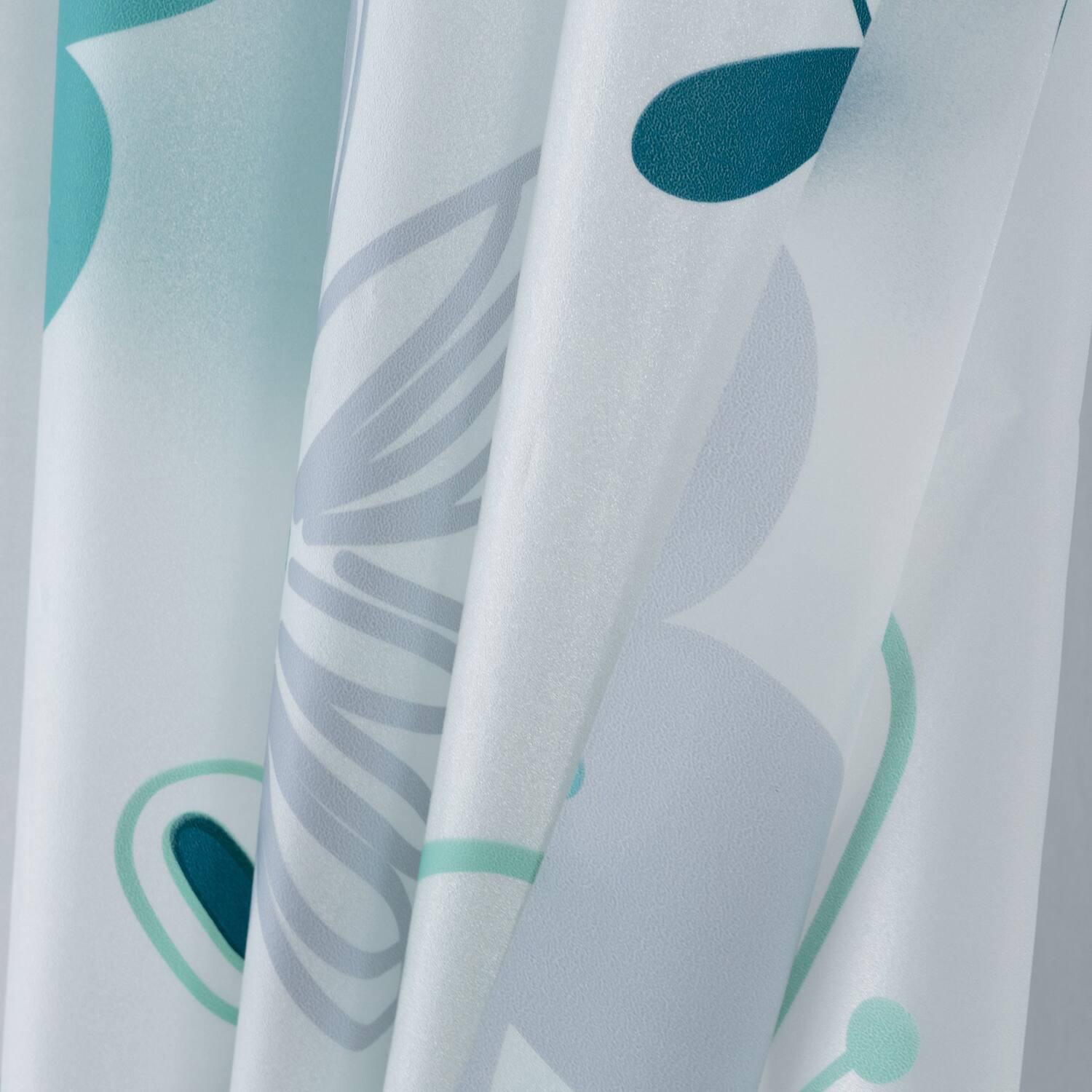 Back. RT Designers Collection - RT Designers Collection 90GSM Peva Glit Printed Romy Shower Curtain 70" x 72" Blue - Blue.