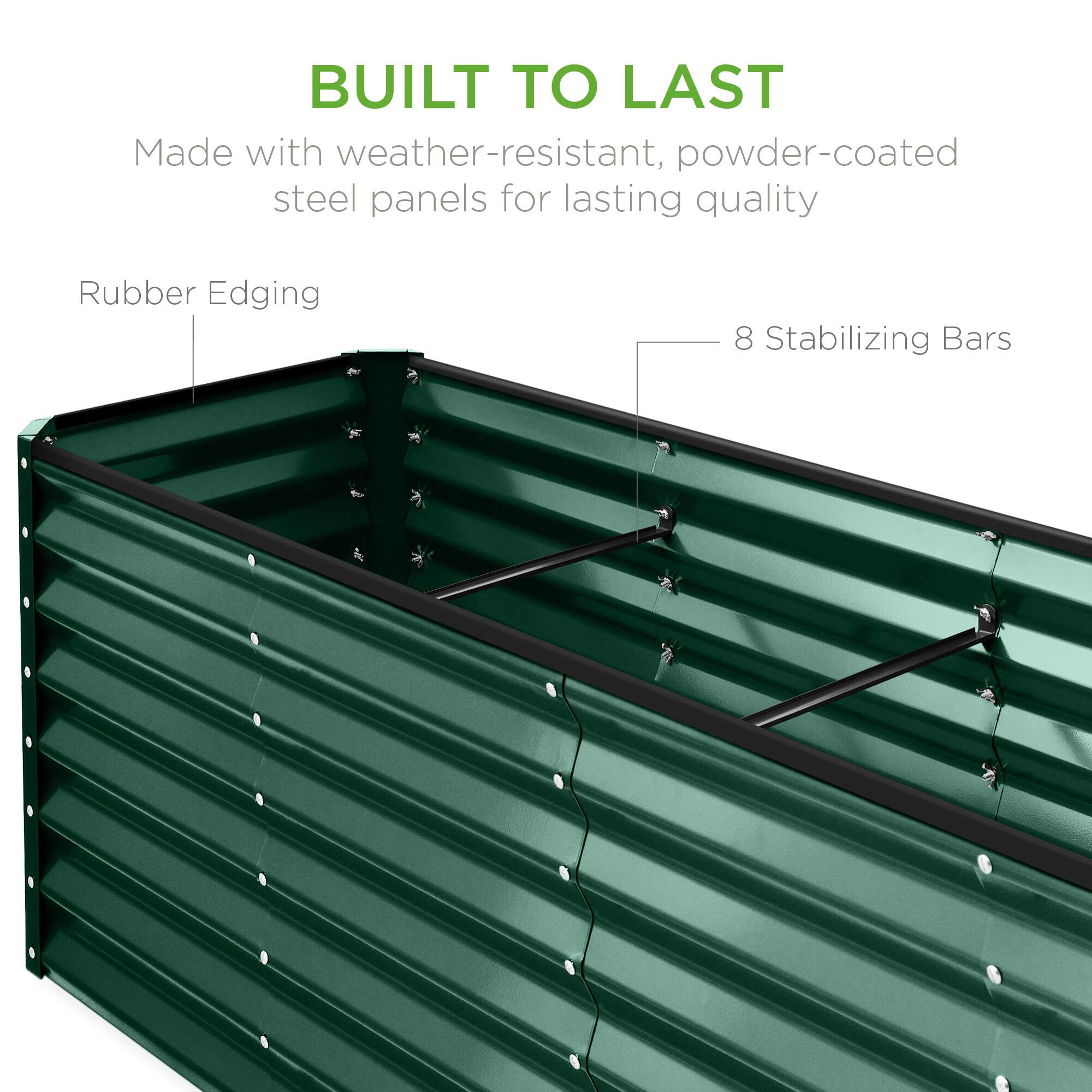 BUILT TO LAST

Made with weather-resistant, powder-coated steel panels for lasting quality

Rubber Edging

8 Stabilizing Bars