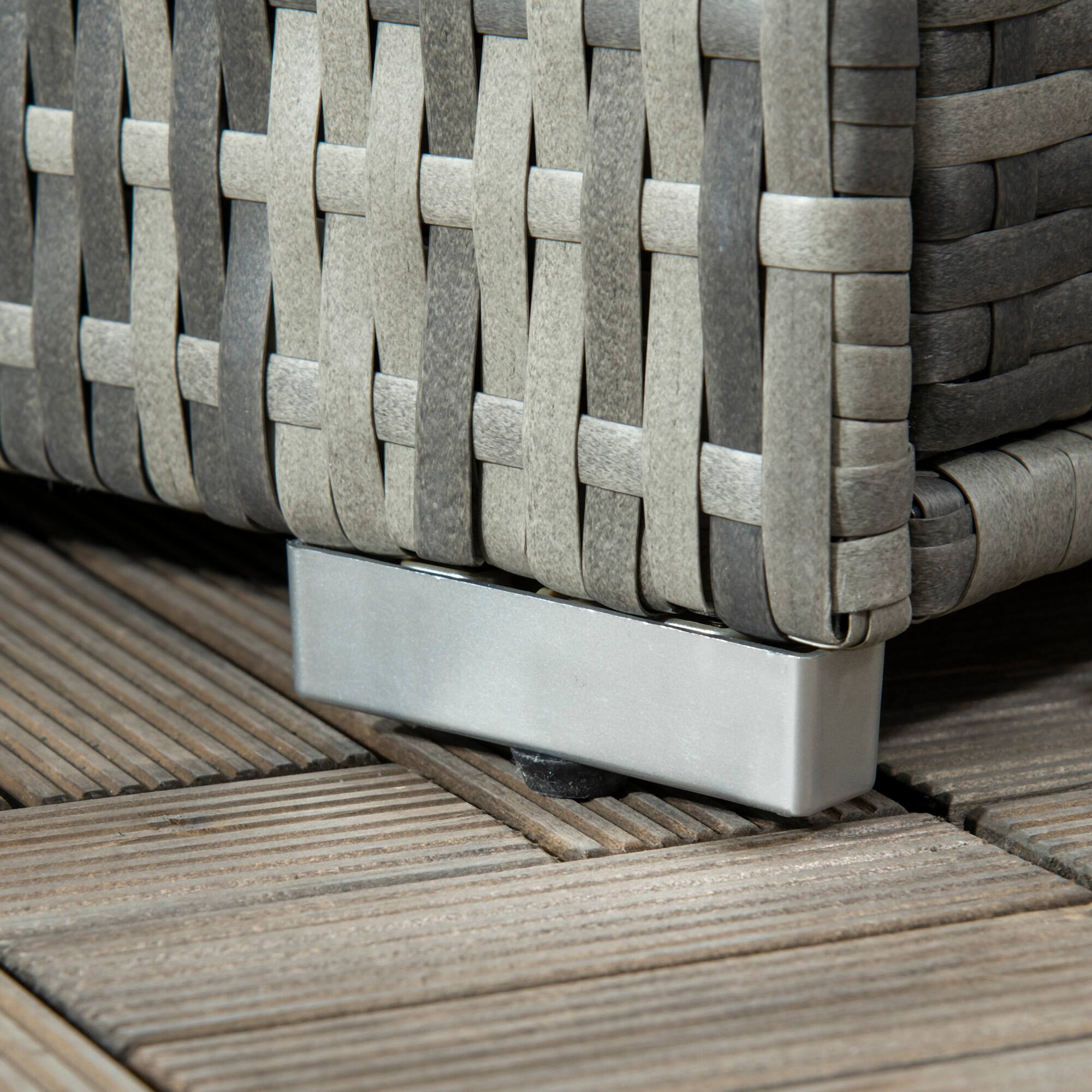 Alt View 5. Outsunny - Outsunny Valet Pool Towel Rack, Waterproof PE Plastic Rattan Wicker Storage Organizer - Gray.