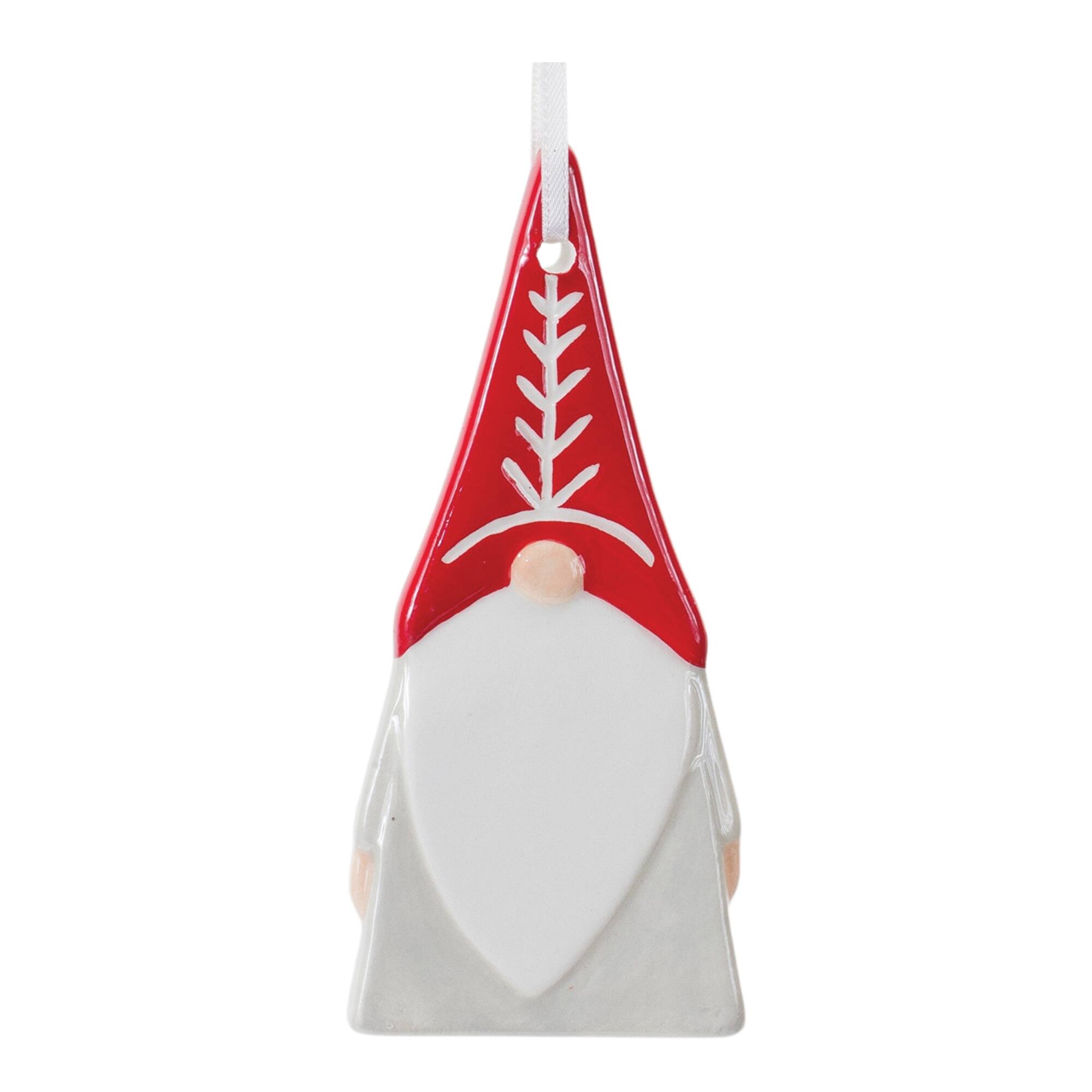 Left. BreeBe - Etched Ceramic Tree Ornament (Set of 24) - Red, Blue, White.