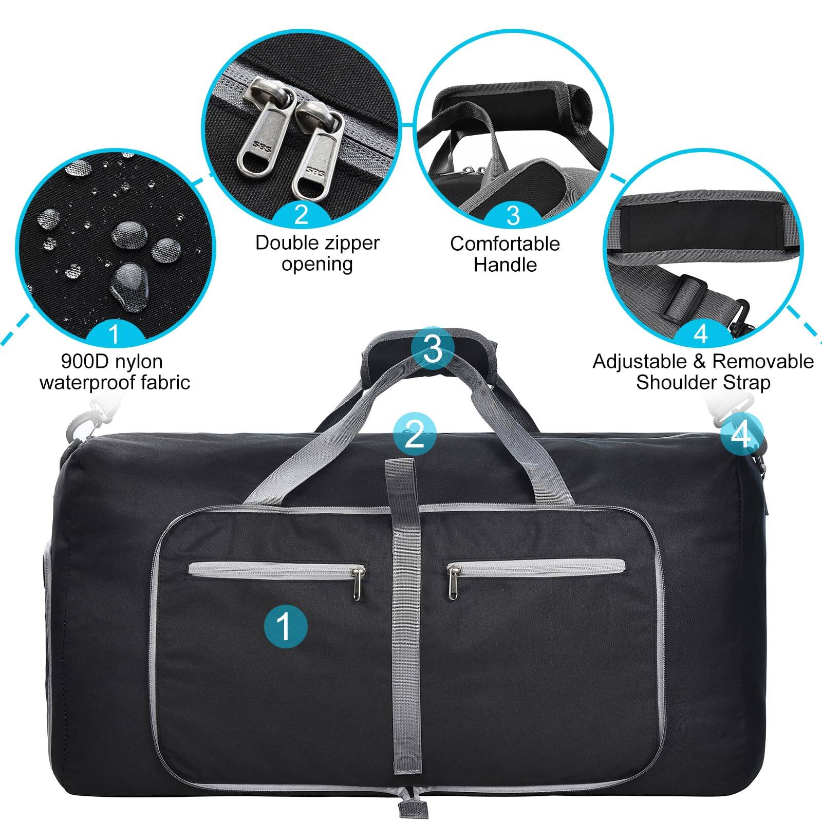 1. 900D nylon waterproof fabric  
2. Double zipper opening  
3. Comfortable Handle  
4. Adjustable & Removable Shoulder Strap