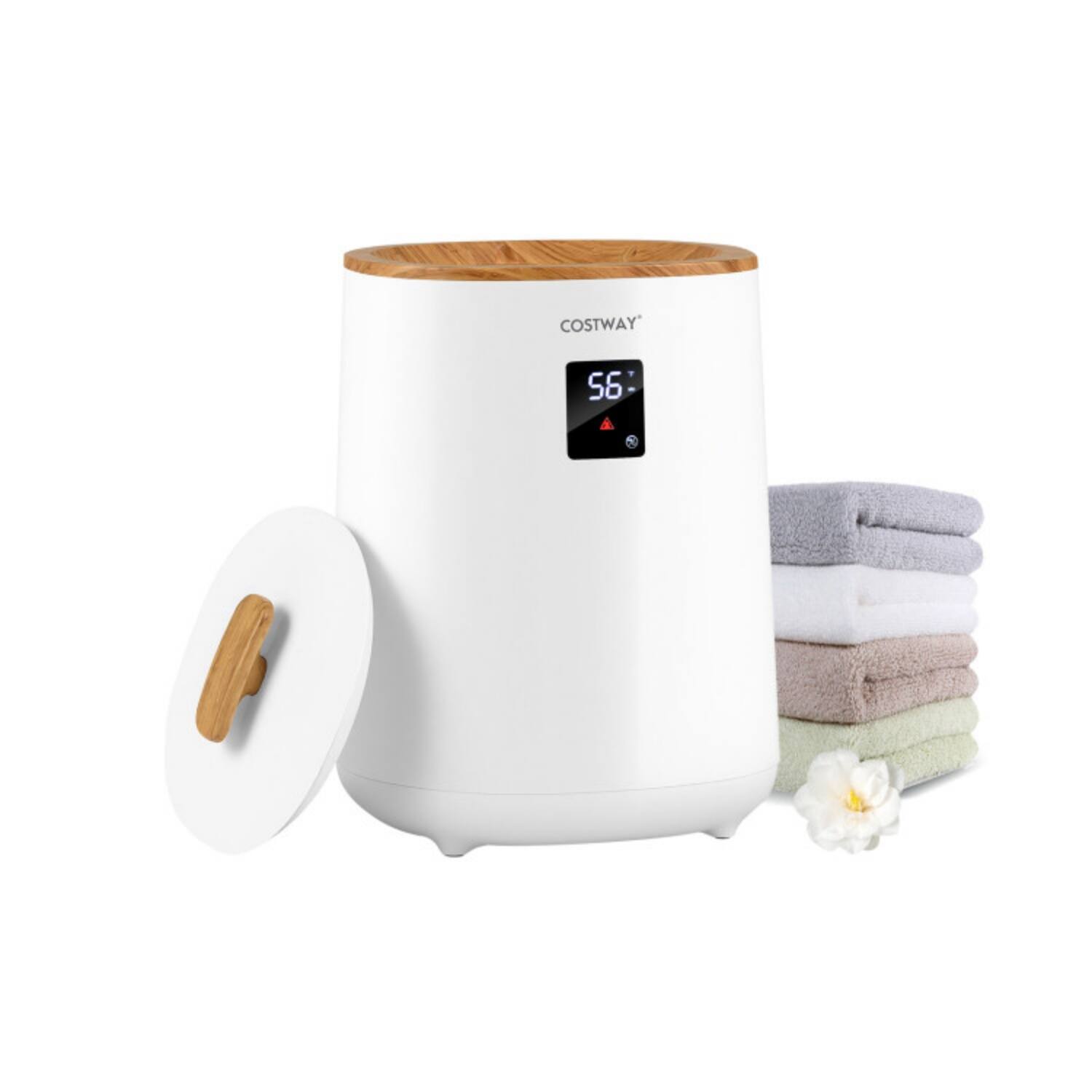 Alt View 6. LUCKY ONE - 18L Freestanding Blanket Towel Warmer with LED Display and Auto Shut-Off - White.