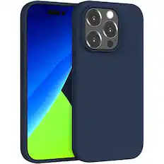Front. Entronix - Entronix Case Compatible with iPhone 15 Pro Max - Soft-Touch Silicone - Navy Blue.