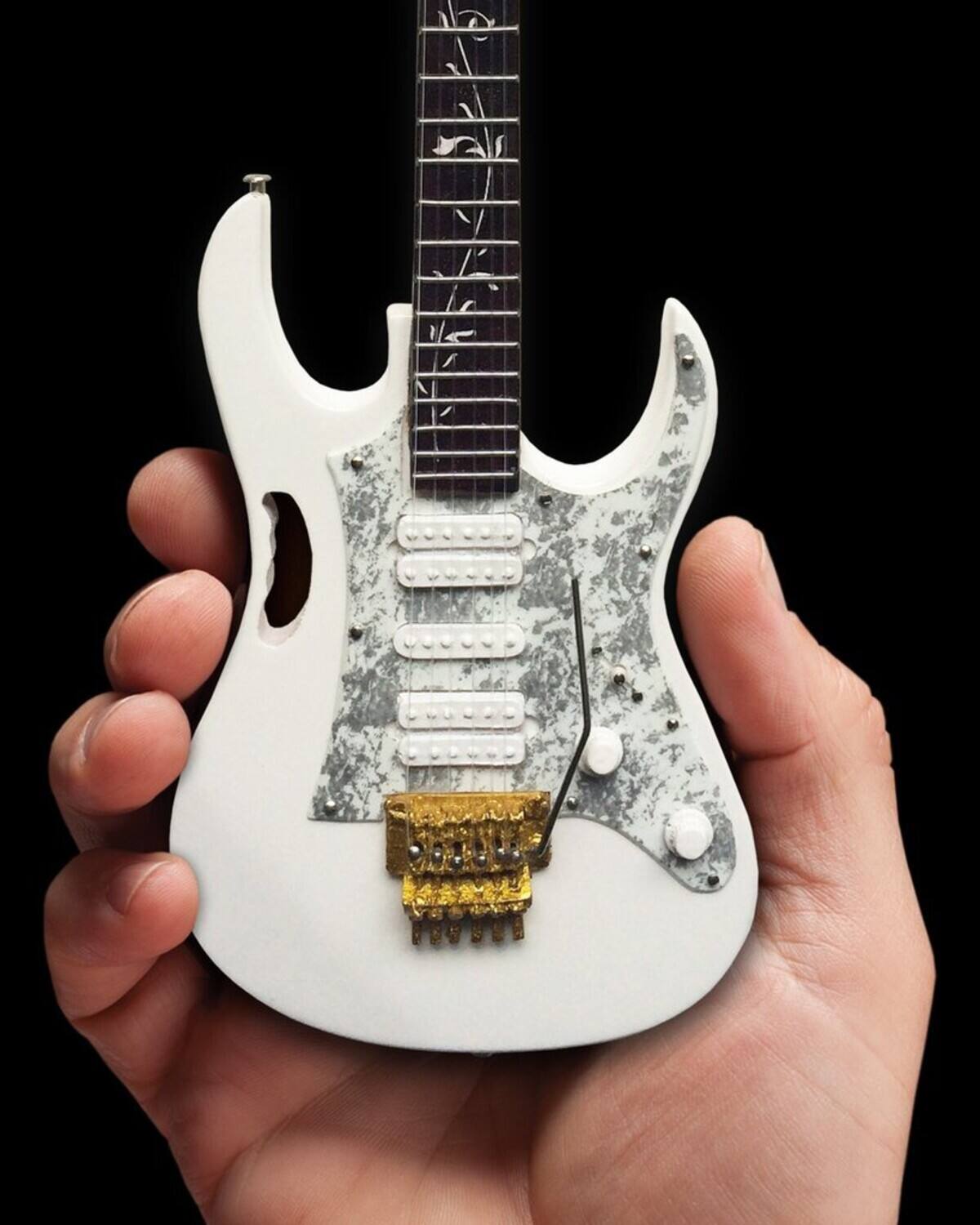 Alt View 2. Axe Heaven - Steve Vai - Axe Heaven Steve Vai Signature White JEM Mini Guitar Replica Collectible SV-130   - Collectibles - Multicolor.
