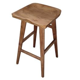 Manhattan Lane - Tisa 29 Inch Backless Barstool, Handcrafted Saddle Seat in Acacia Wood - Natural Brown