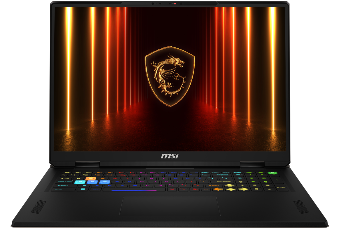 MSI - 18" Gaming Laptop 2560 x 1600 (QHD+) - AMD Ryzen 9 9955HX with 32GB Memory - GeForce RTX 5070 Ti - 2 TB SSD - Cosmo Gray, Gray - Front_Zoom