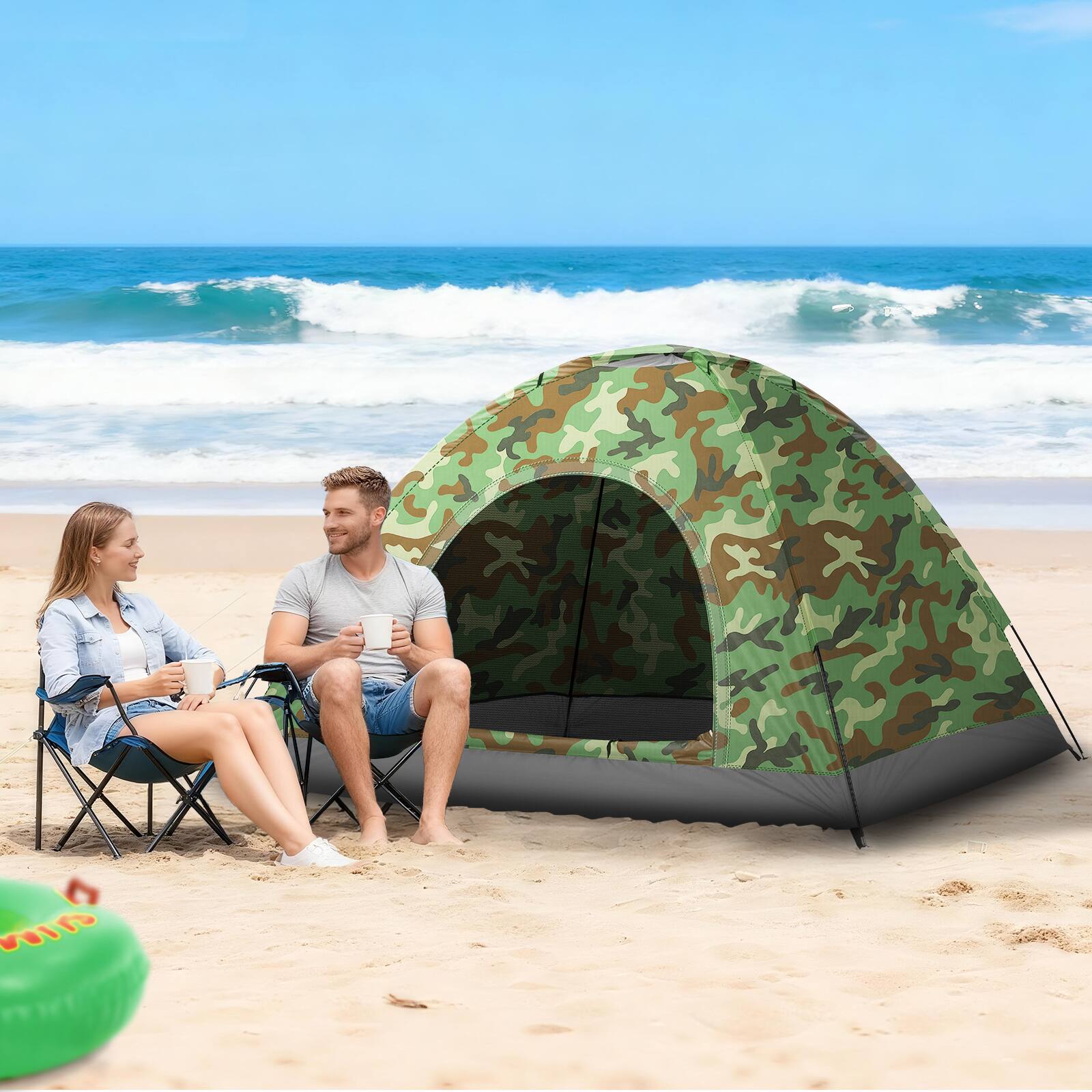 Alt View 8. Winado - Camping Tent, Portable Dome Tent 78*53in for 3-4 Person Waterproof for Outdoor Hiking Climbing Camping Backpacking - Camouflage.