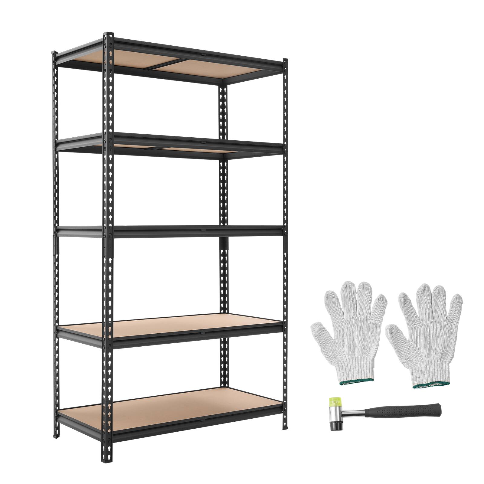 Alt View 5. VEVOR - Storage Shelves, 5-Tier Adjustable, 2500 lbs Capacity, Heavy Duty Garage Storage Shelving Unit, Metal Utility Rack Shelf - Black.