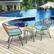 Alt View 4. Costway - 3PCS Patio Rattan Bistro Set Table Armchair Garden Cushion - Turquoise.