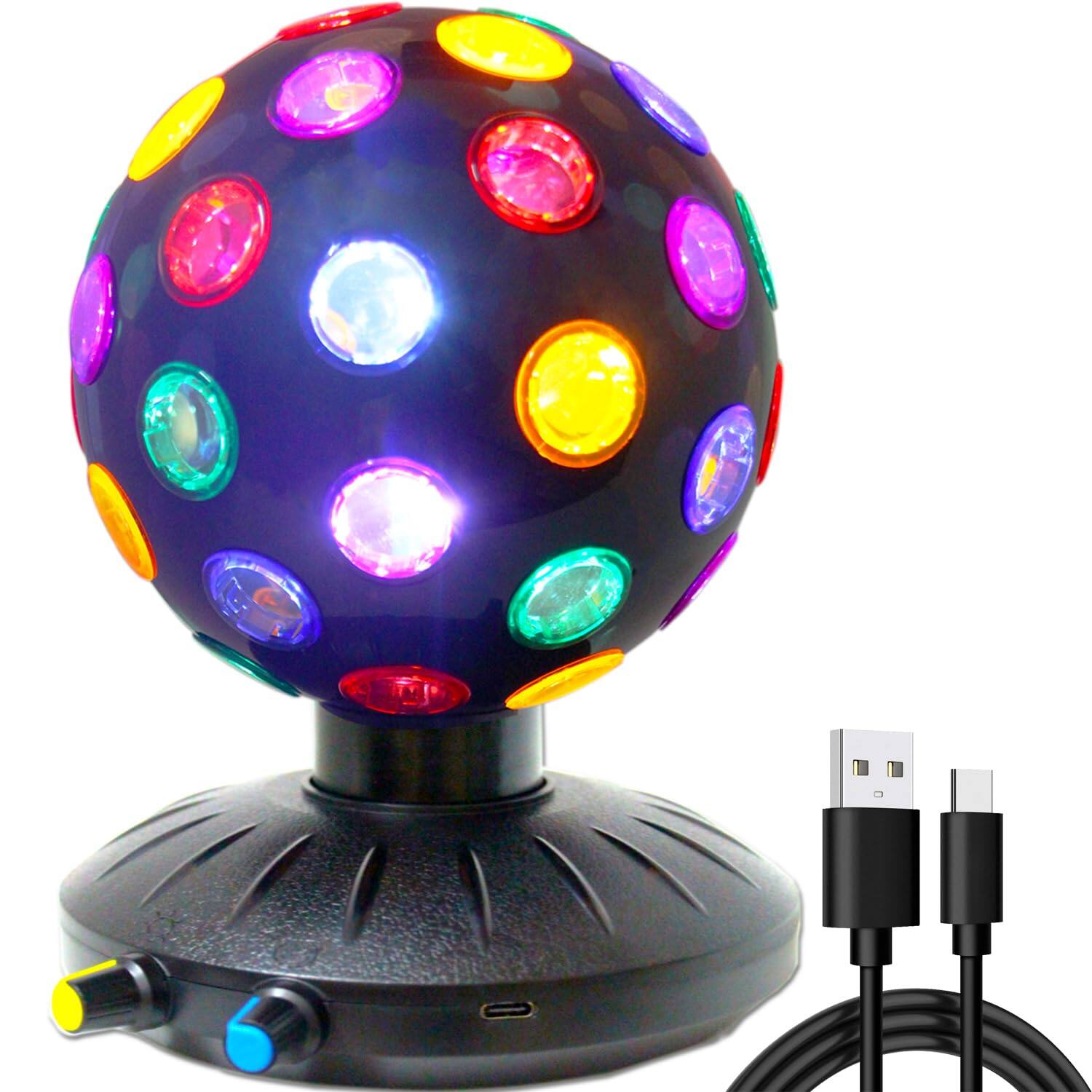 The Best Inks - Spinning Disco Ball Led Night Light Projector 360° Rotary Speed/brightness Adjustable Lamp For Parties Lighting - Default