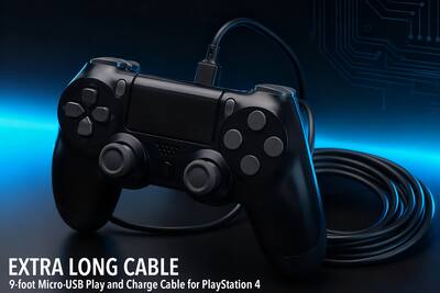 NEXT Extra Long USB Micro 9' Play + Charge Cable For PlayStation 4 NEXT Extra Long USB Micro 9' Play + Charge Cable For PlayStation 4