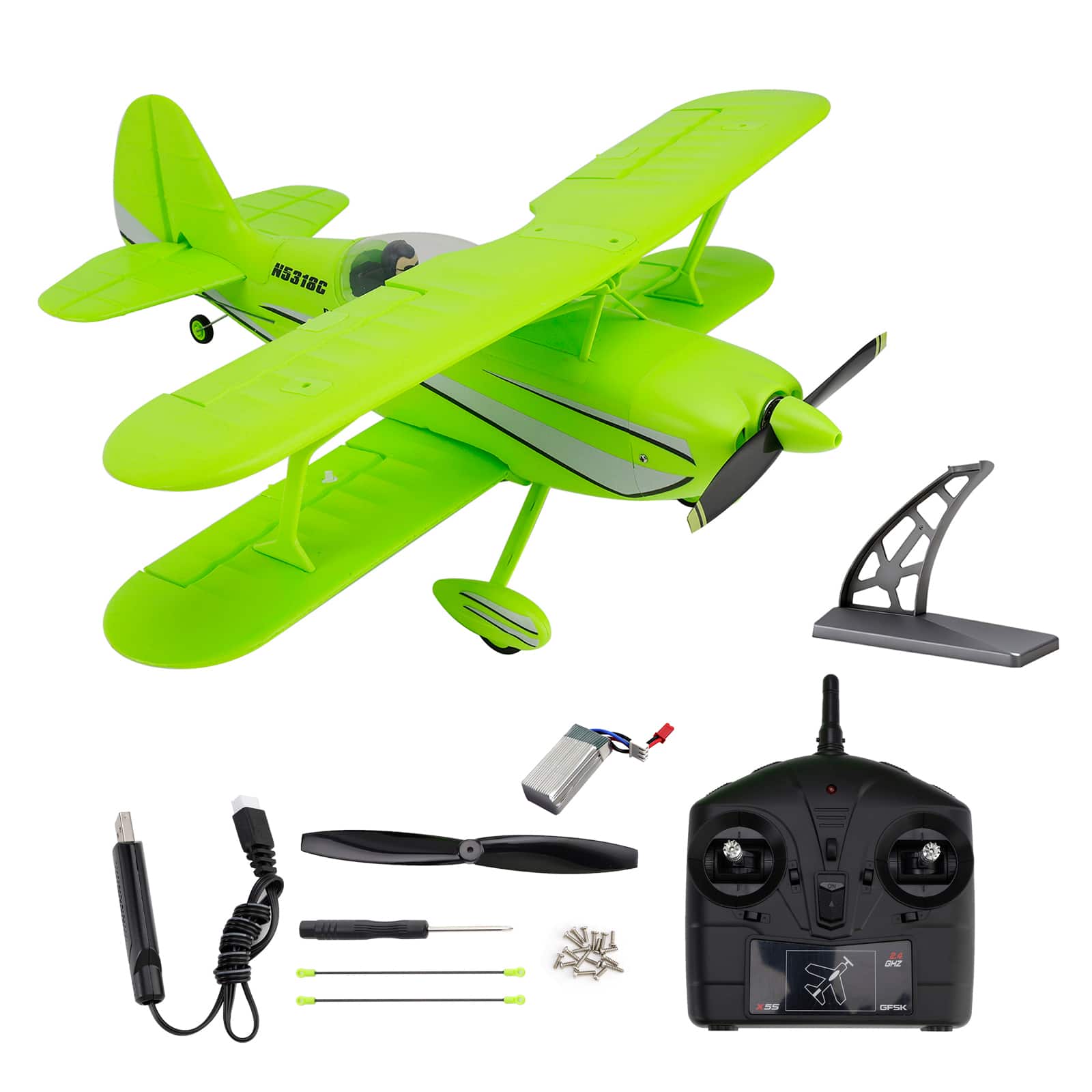 Topteng - Wltoys XK A310 4CH RC Plane–1504 Brushless, 3D/6G Mode,Quick-Release Frame,Realistic Look, Fit for Hobbyists & Beginners - Green
