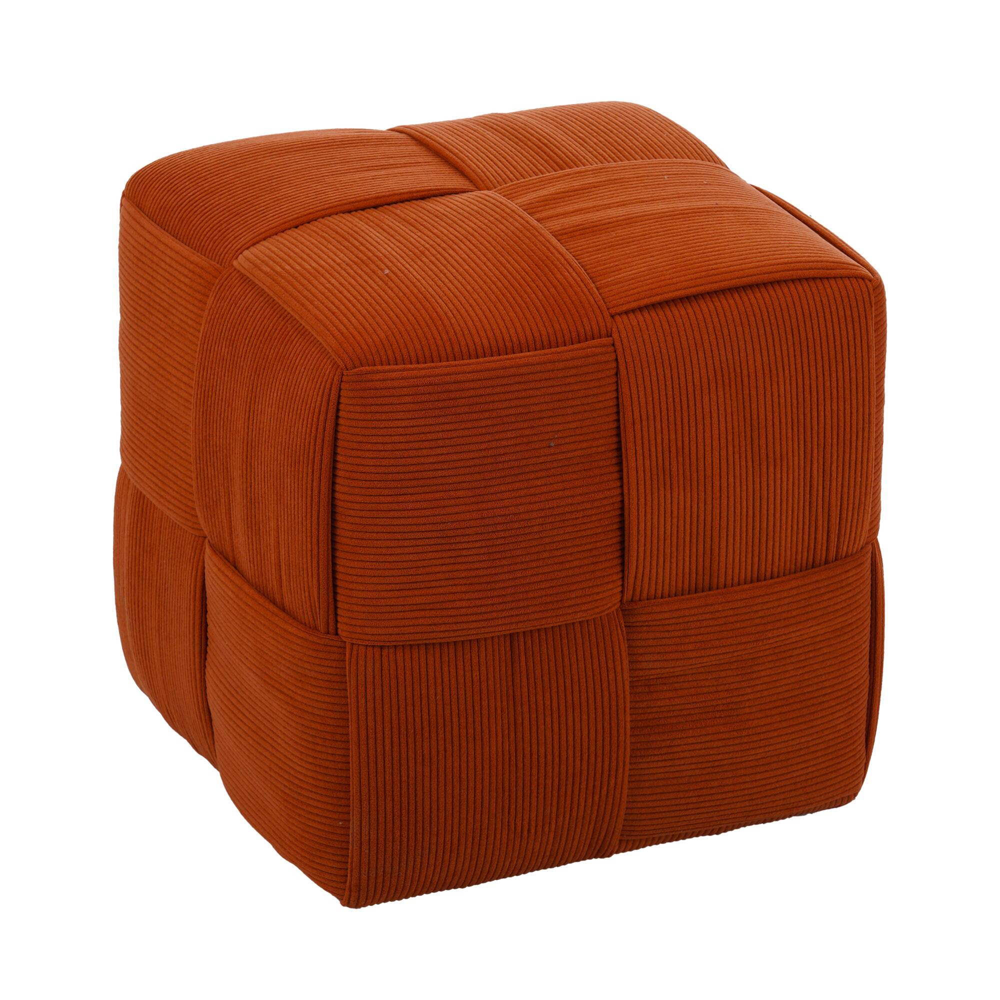 GOODSILO - Square Corduroy Ottoman Foot Rest with Soft Comfort Padding and Sturdy Frame for Versatile Home Use - Brown