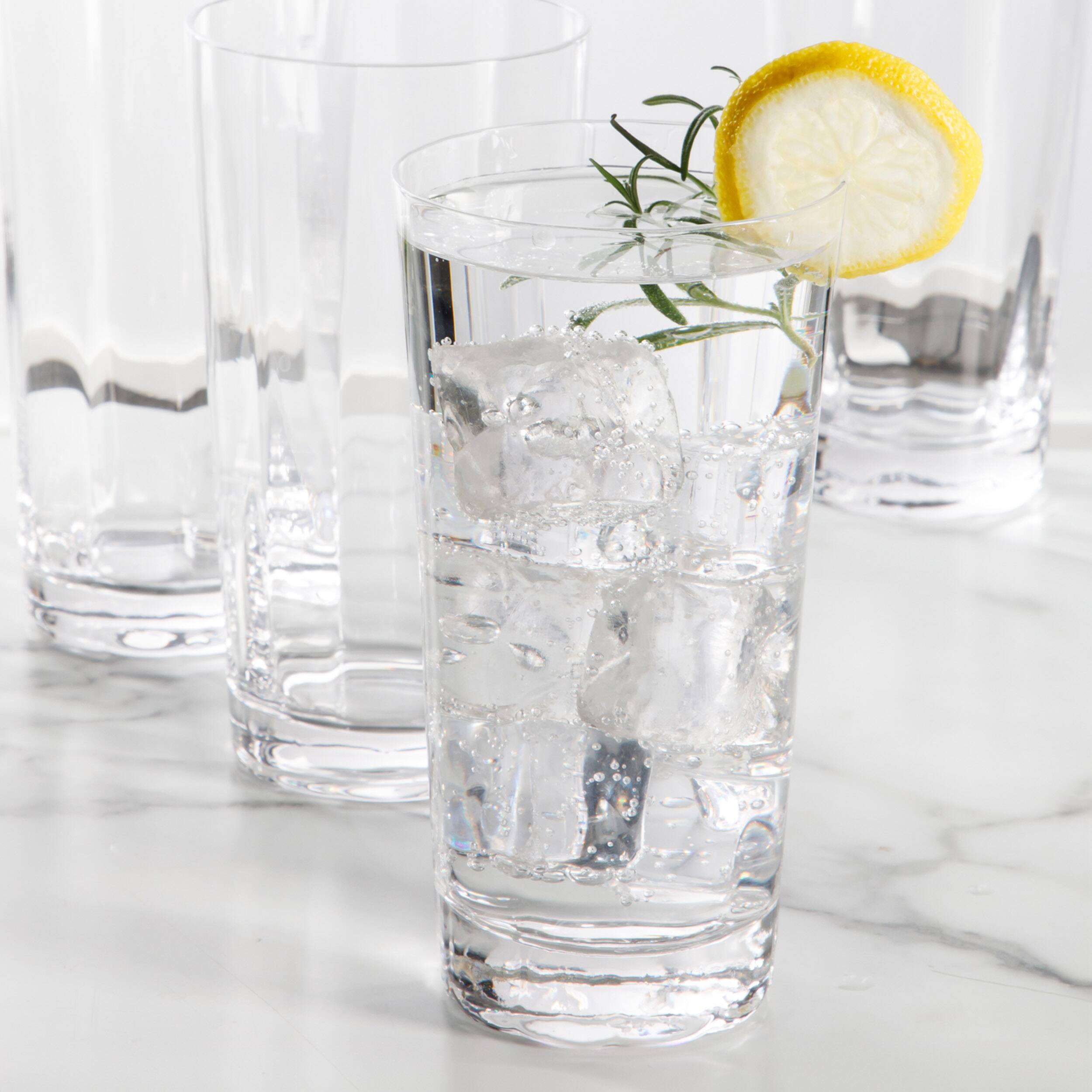 Alt View 3. Sur La Table - Sur La Table Cambron 4 Piece 17oz Optic High Ball Handmade Glass Drinkware Set - Clear.