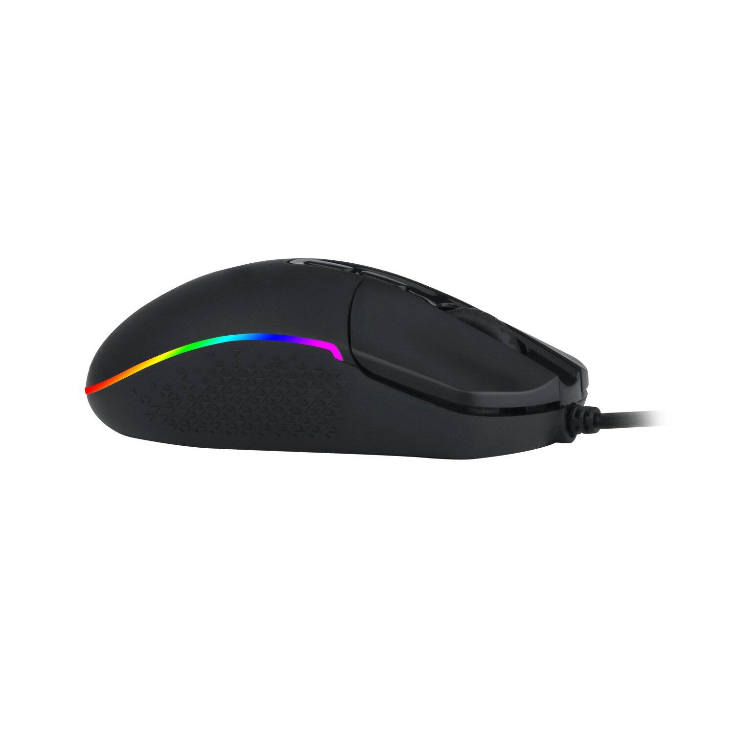 Alt View 3. REDRAGON - M719 RGB INVADER Wired Optical Gaming Mouse, 7 Programmable Buttons, RGB Backlit, 10,000 DPI with Fire Button - Black.