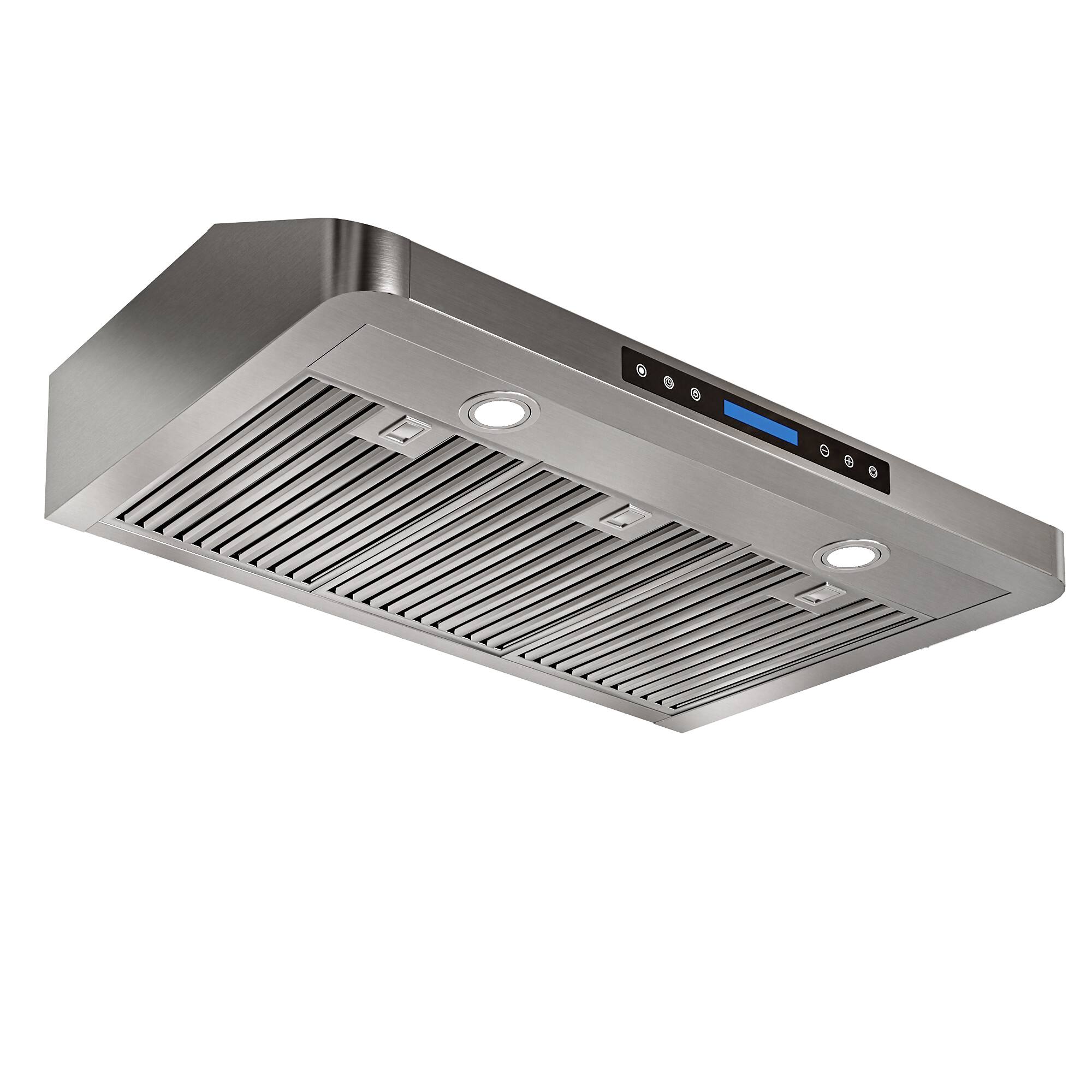 Angle. Onefly - 42 inches - Externally Vented - Under Cabinet Range Hood - Stainless Steel.
